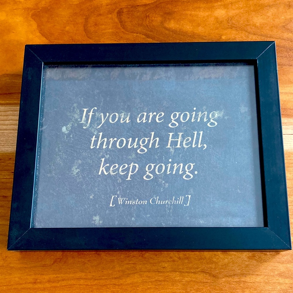 Black box framed inspirational quote print